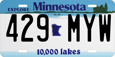 MN license plate 429MYW
