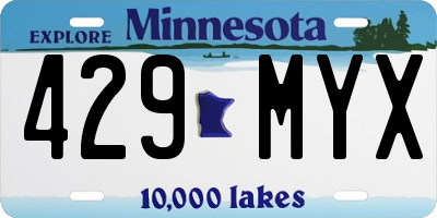MN license plate 429MYX