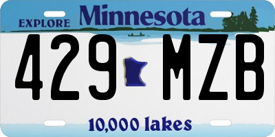 MN license plate 429MZB