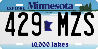 MN license plate 429MZS