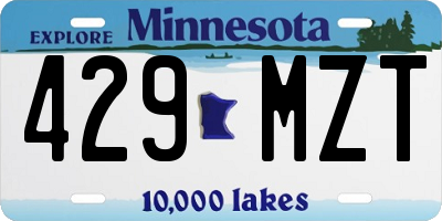 MN license plate 429MZT