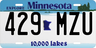 MN license plate 429MZU
