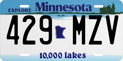 MN license plate 429MZV