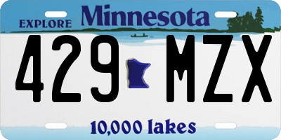MN license plate 429MZX