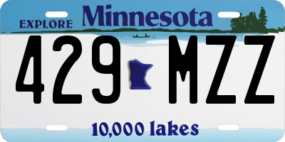 MN license plate 429MZZ