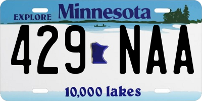 MN license plate 429NAA