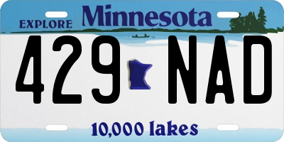MN license plate 429NAD