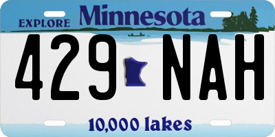 MN license plate 429NAH