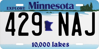 MN license plate 429NAJ