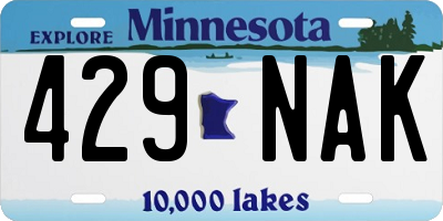 MN license plate 429NAK