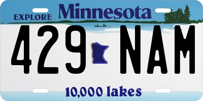 MN license plate 429NAM