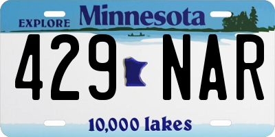 MN license plate 429NAR