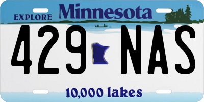 MN license plate 429NAS