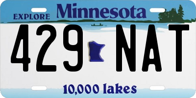 MN license plate 429NAT