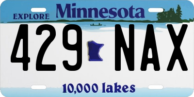 MN license plate 429NAX