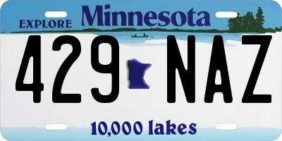 MN license plate 429NAZ