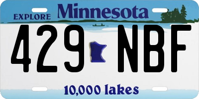 MN license plate 429NBF