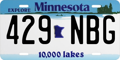 MN license plate 429NBG