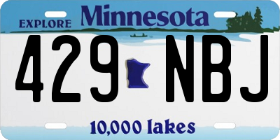 MN license plate 429NBJ