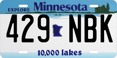 MN license plate 429NBK