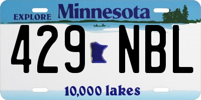 MN license plate 429NBL
