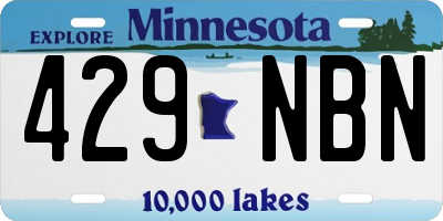 MN license plate 429NBN