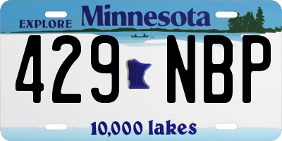 MN license plate 429NBP