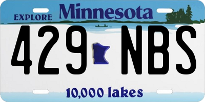 MN license plate 429NBS