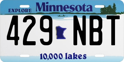 MN license plate 429NBT