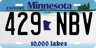 MN license plate 429NBV