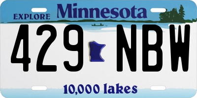 MN license plate 429NBW