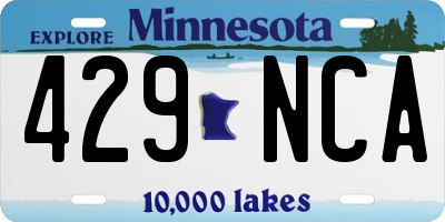 MN license plate 429NCA