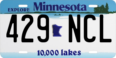MN license plate 429NCL
