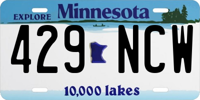 MN license plate 429NCW