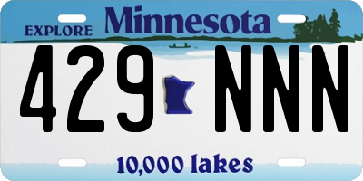 MN license plate 429NNN