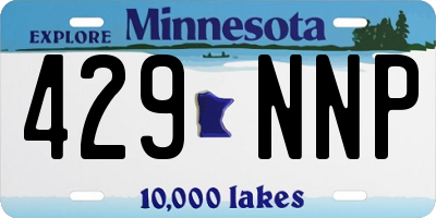 MN license plate 429NNP