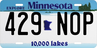 MN license plate 429NOP