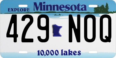 MN license plate 429NOQ
