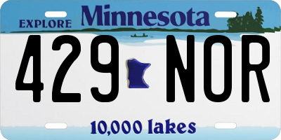 MN license plate 429NOR