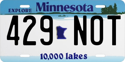 MN license plate 429NOT