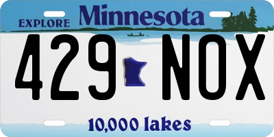 MN license plate 429NOX