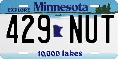 MN license plate 429NUT