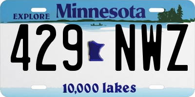 MN license plate 429NWZ