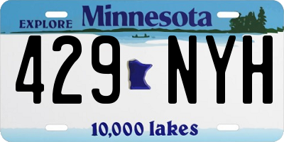 MN license plate 429NYH