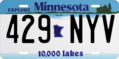 MN license plate 429NYV