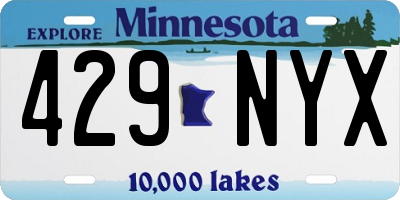 MN license plate 429NYX