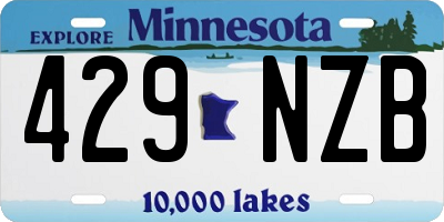 MN license plate 429NZB