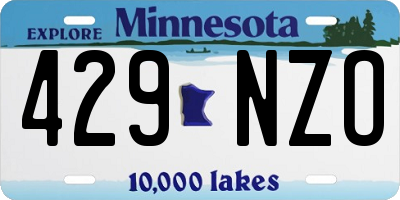MN license plate 429NZO