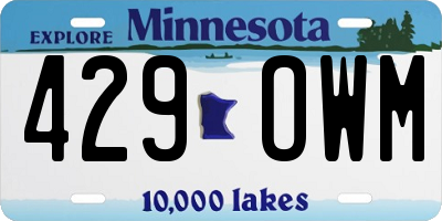 MN license plate 429OWM