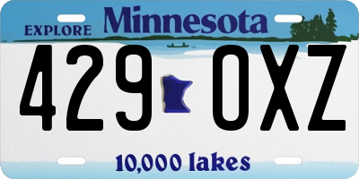 MN license plate 429OXZ